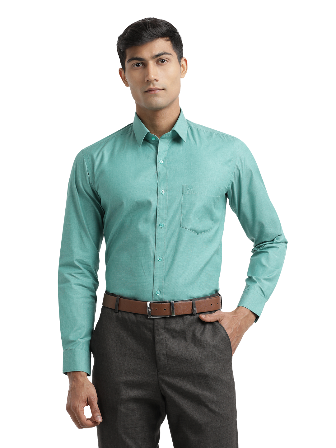 Aqua Green Fil-a-Fil Solid Shirt