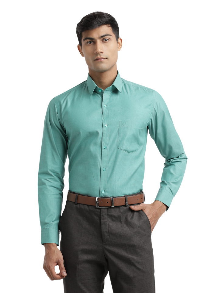 Aqua Green Fil-a-Fil Solid Shirt