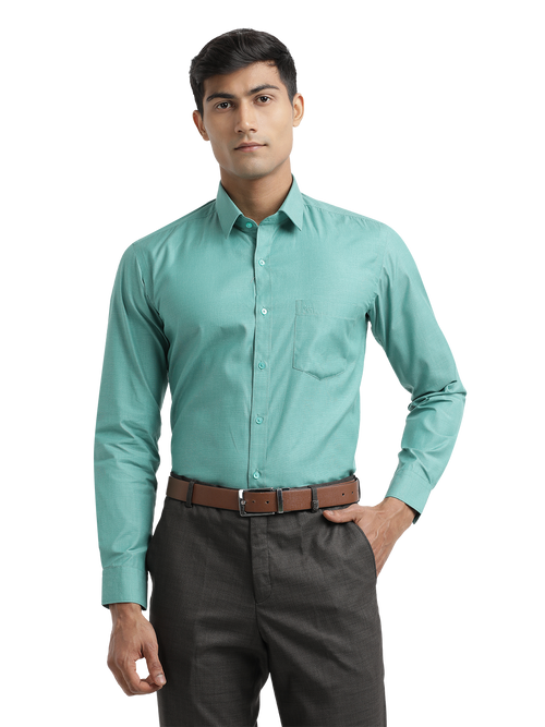 Aqua Green Fil-a-Fil Solid Shirt