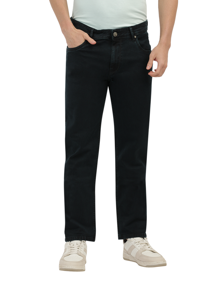 B.Green Denim Stretch Trousers