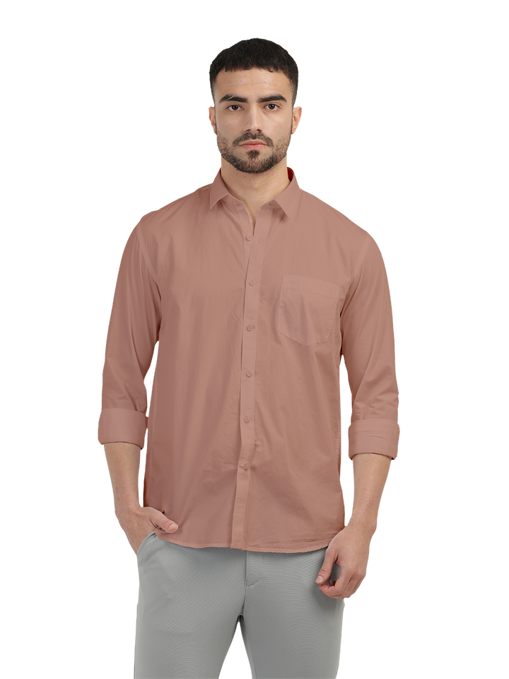 Pastel Pink Twill Solid Shirt