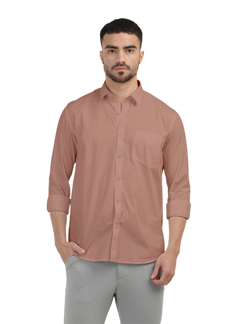 Pastel Pink Twill Solid Shirt