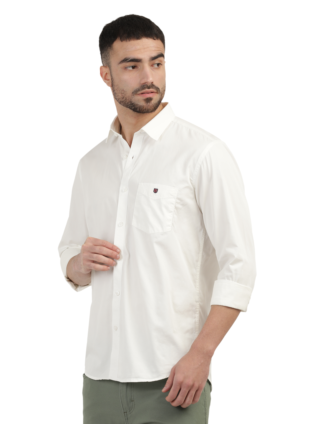 Ivory Twill Solid Shirt