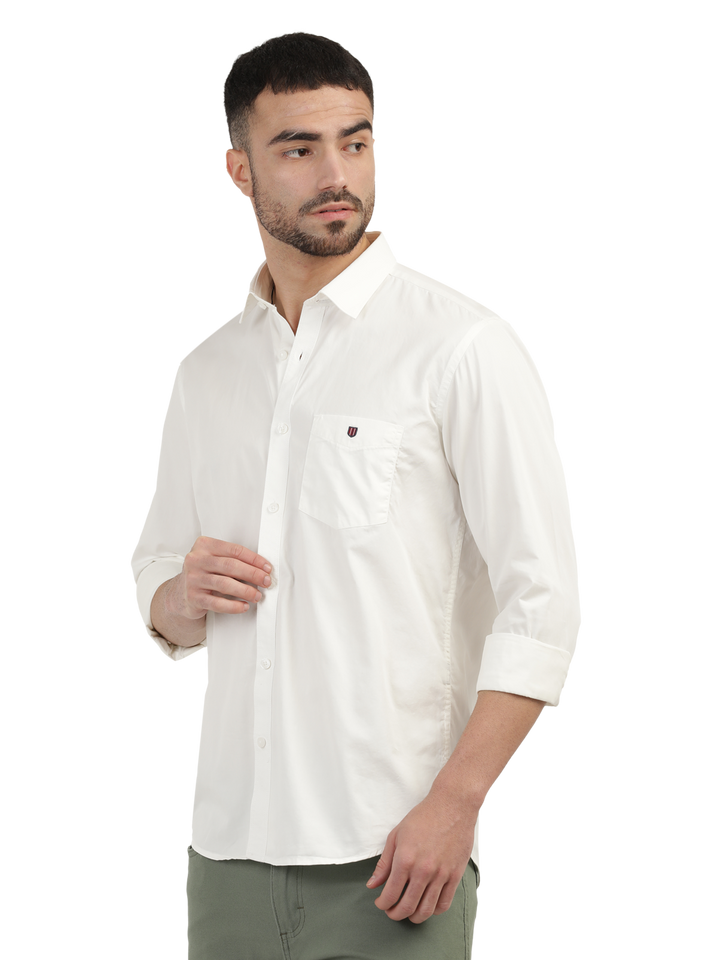 Ivory Twill Solid Shirt