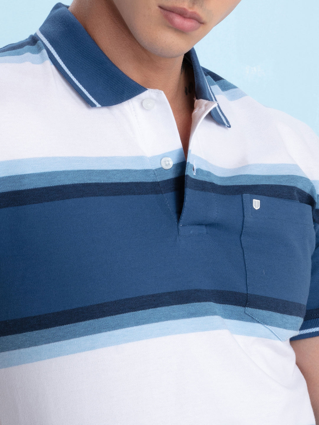 Blue Stripes Polo T Shirt