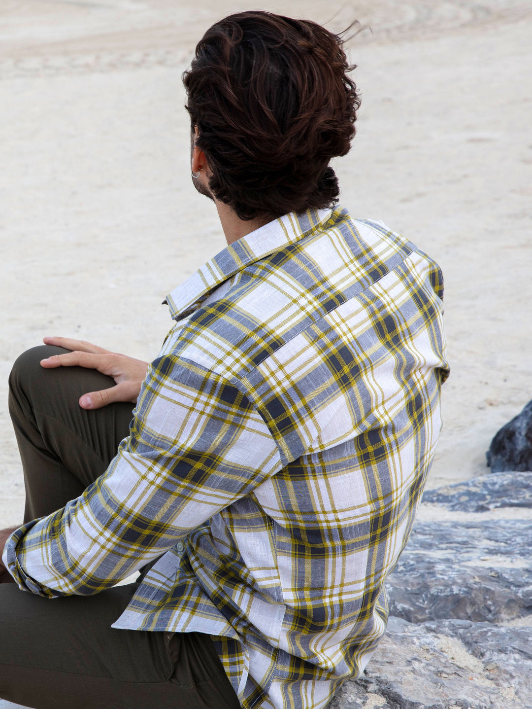 Yellow Checkered Casual Shirt