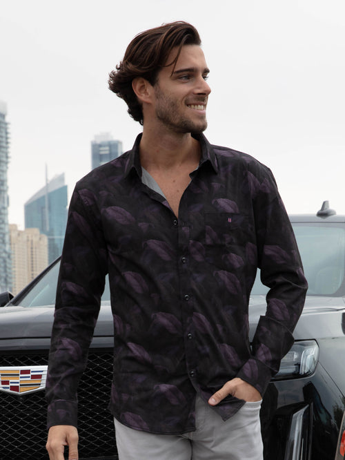 Black Printed Casual Shirt