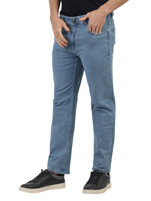 Ice Blue Denim Stretch Trousers