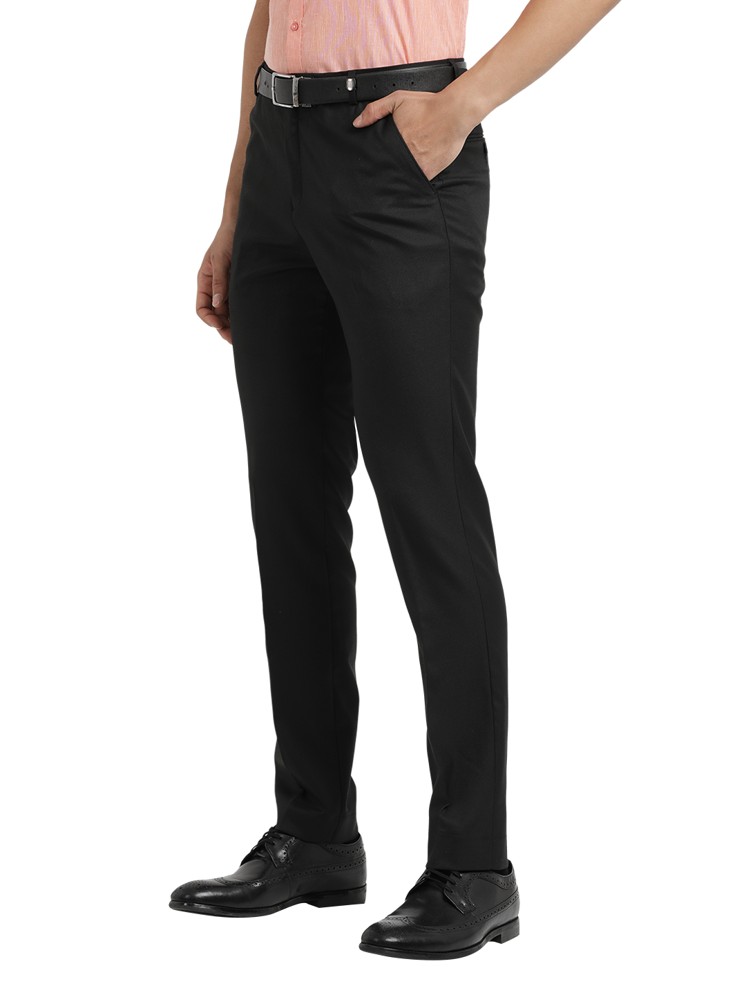 Black Twill Stretch Formal Trousers