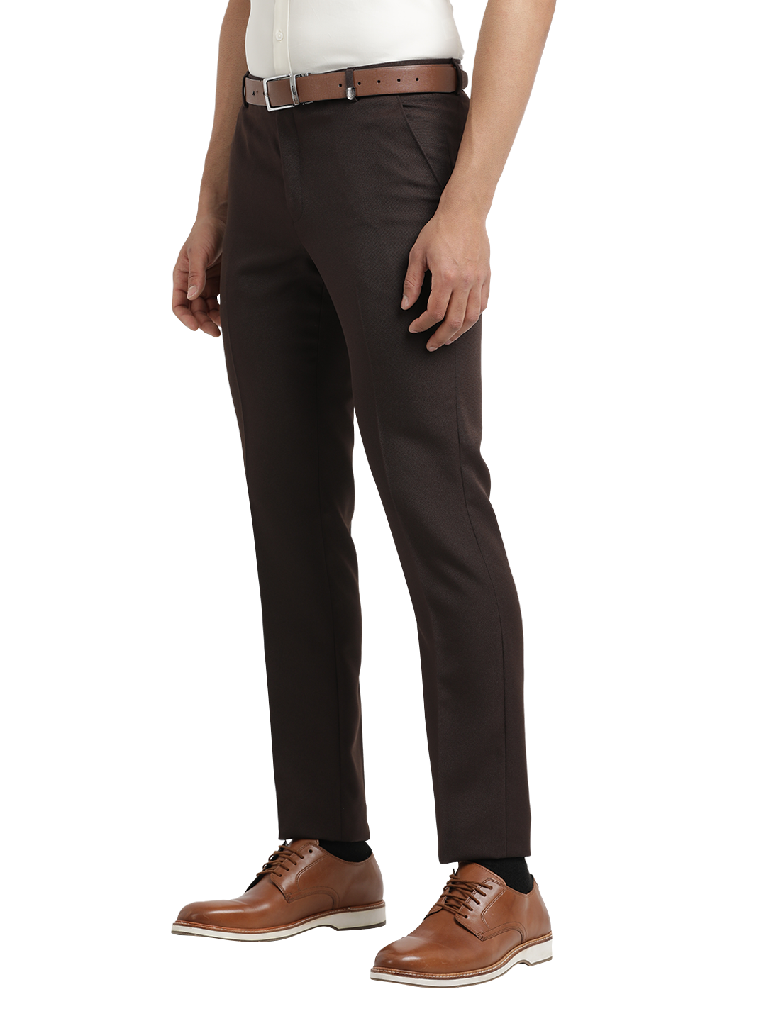 Coffee Micro Dobby Formal Trousers