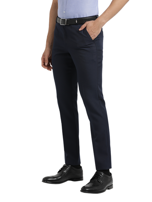 Navy Micro Dobby Formal Trousers