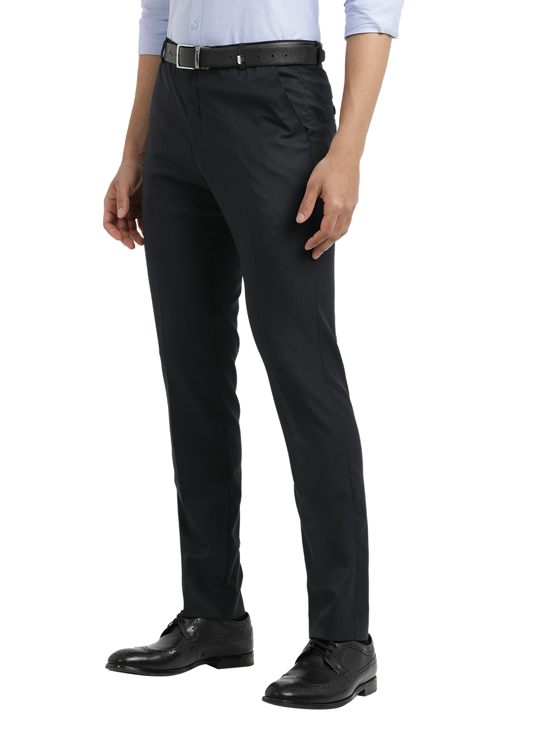 Navy Twill Stretch Formal Trousers