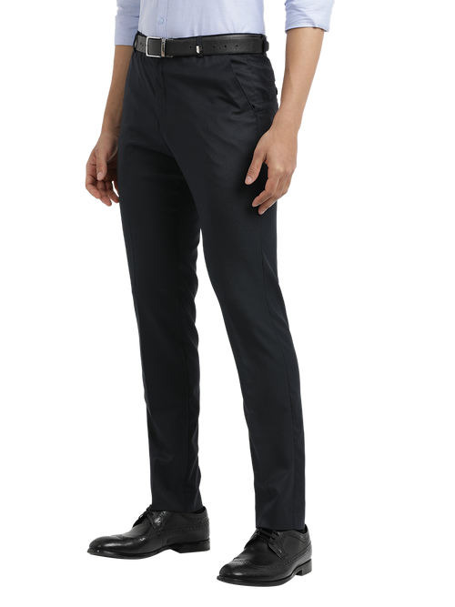 Navy Twill Stretch Formal Trousers