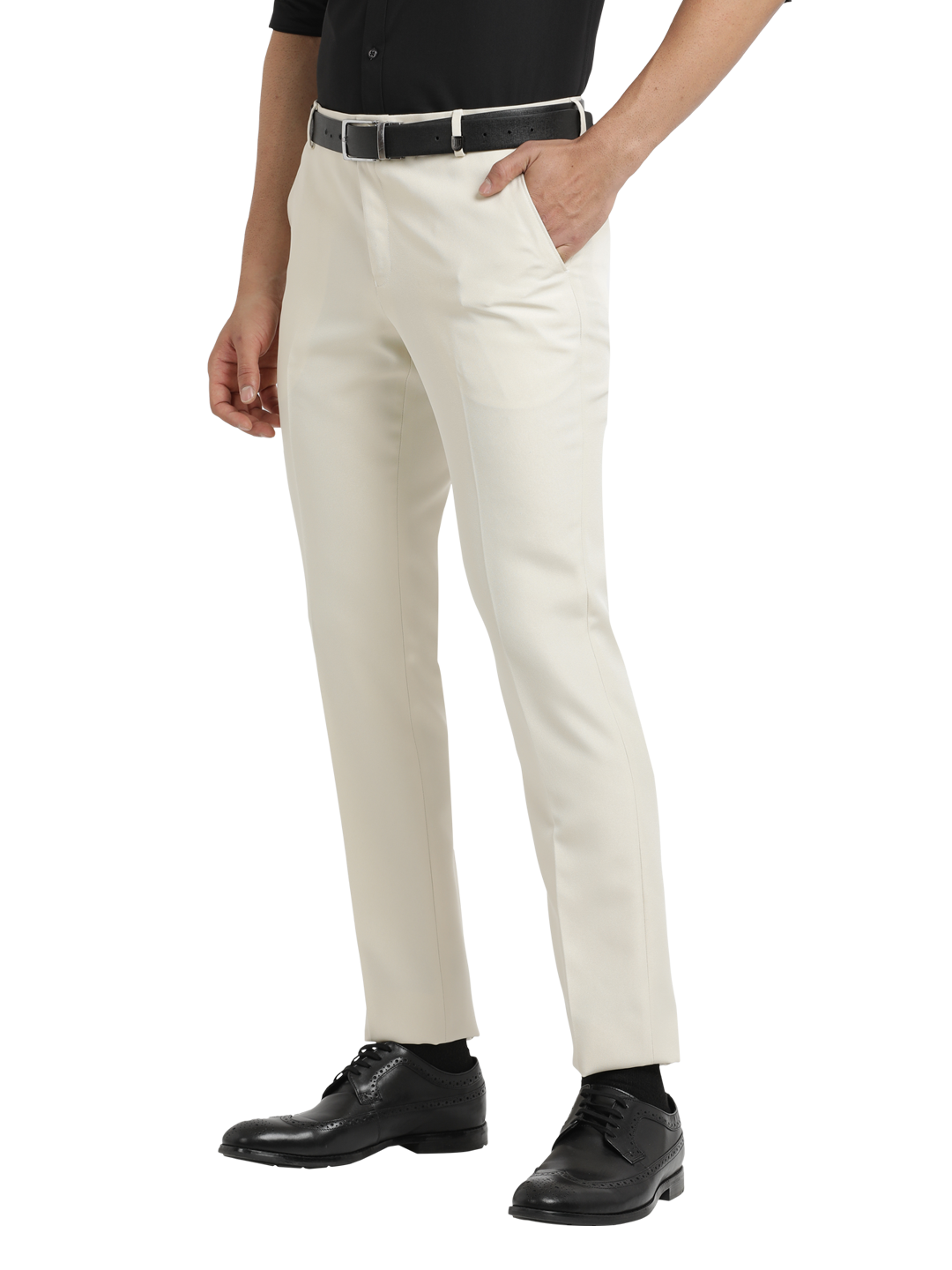 Stone Micro Dobby Formal Trousers