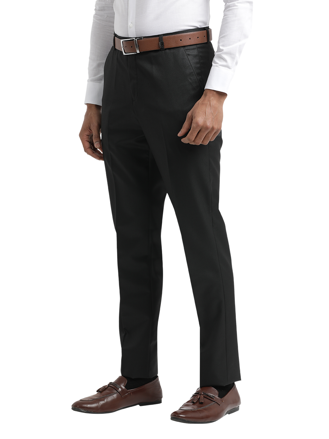 Black Micro Dobby Formal Trousers