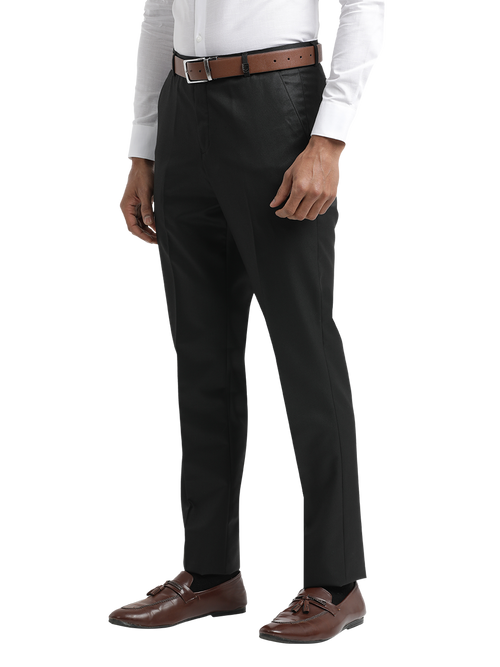 Black Micro Dobby Formal Trousers