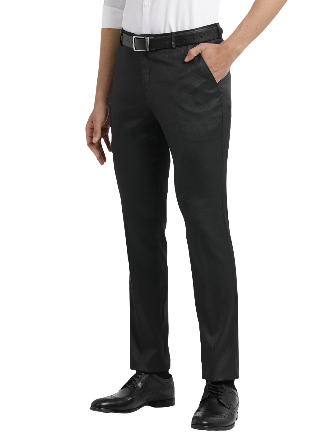 Black YD Dobby Formal Trousers