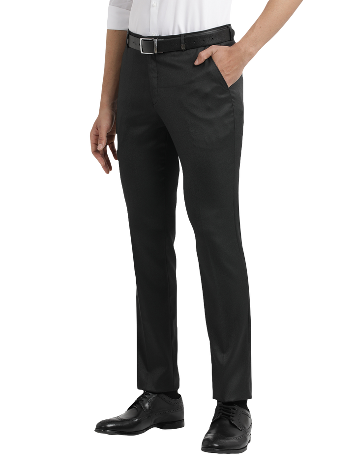 Black YD Dobby Formal Trousers