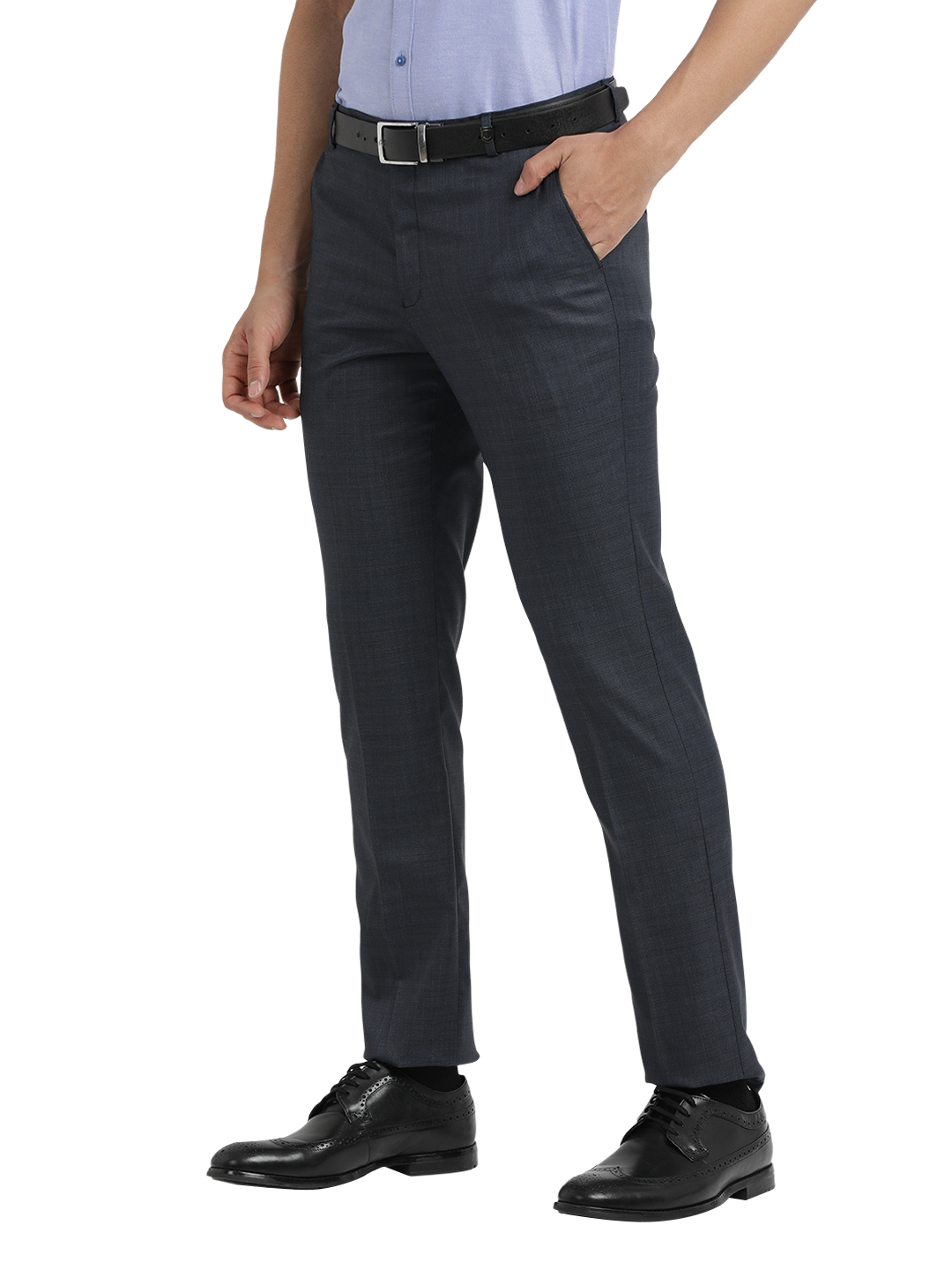 Navy YD Dobby Formal Trousers