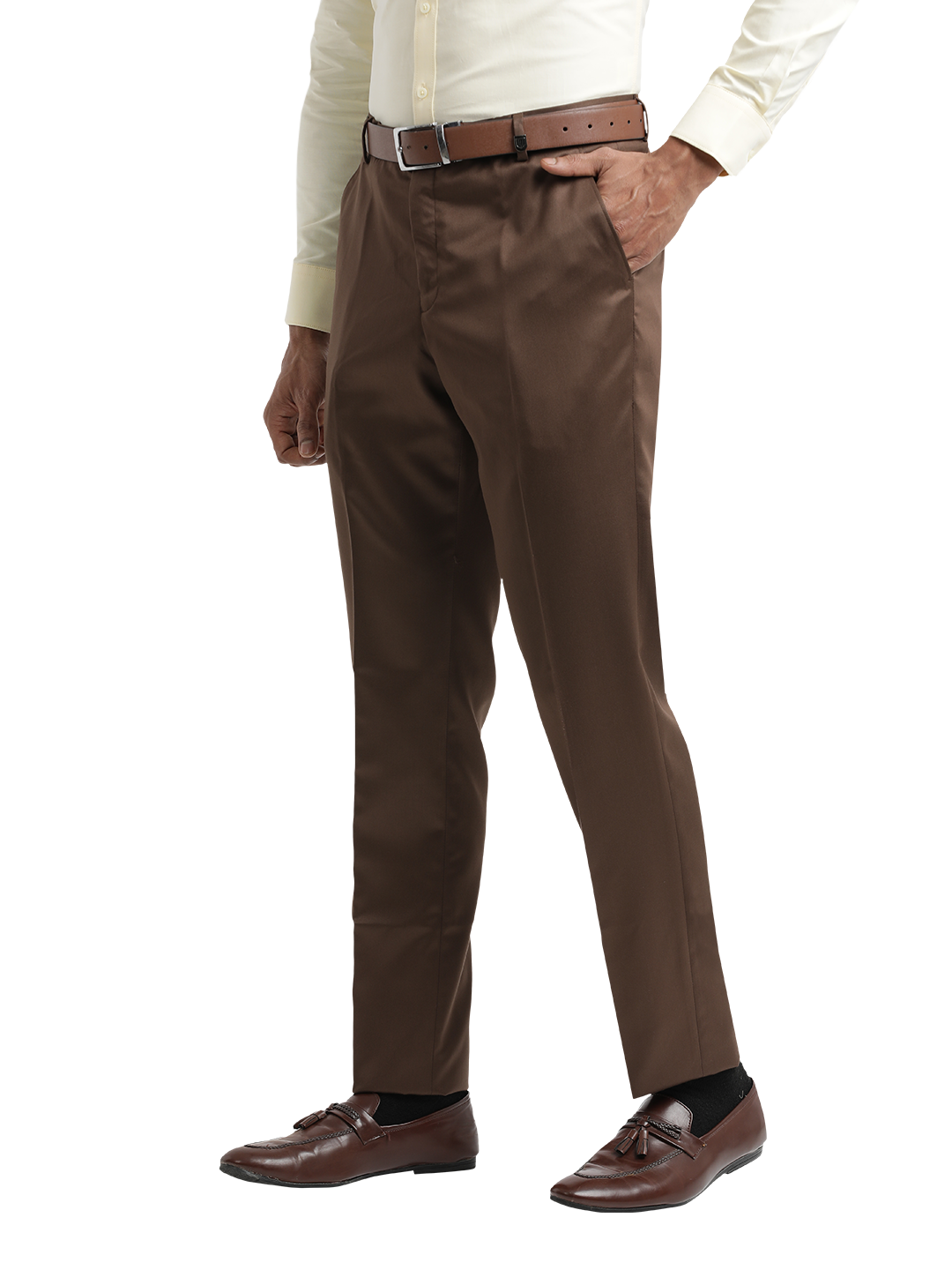 Brown Satin Formal Trousers