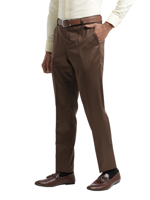 Brown Satin Formal Trousers