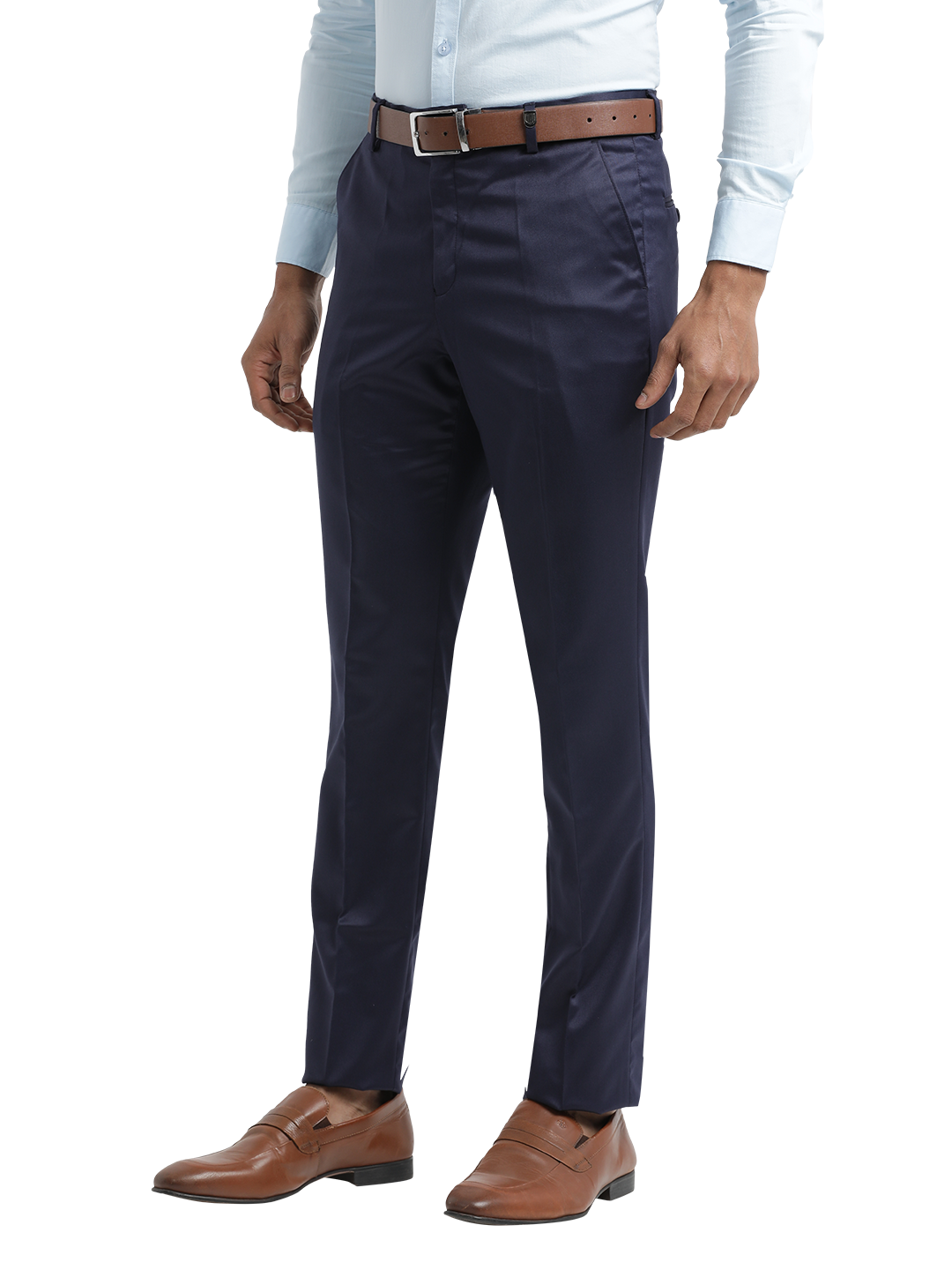 Navy Satin Formal Trousers