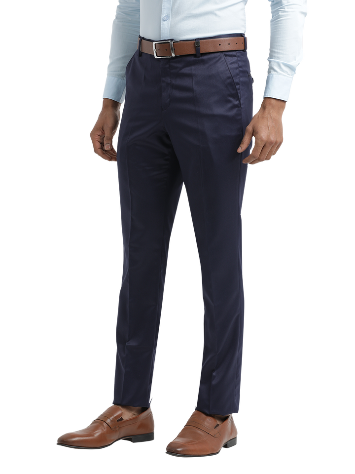 Navy Satin Formal Trousers