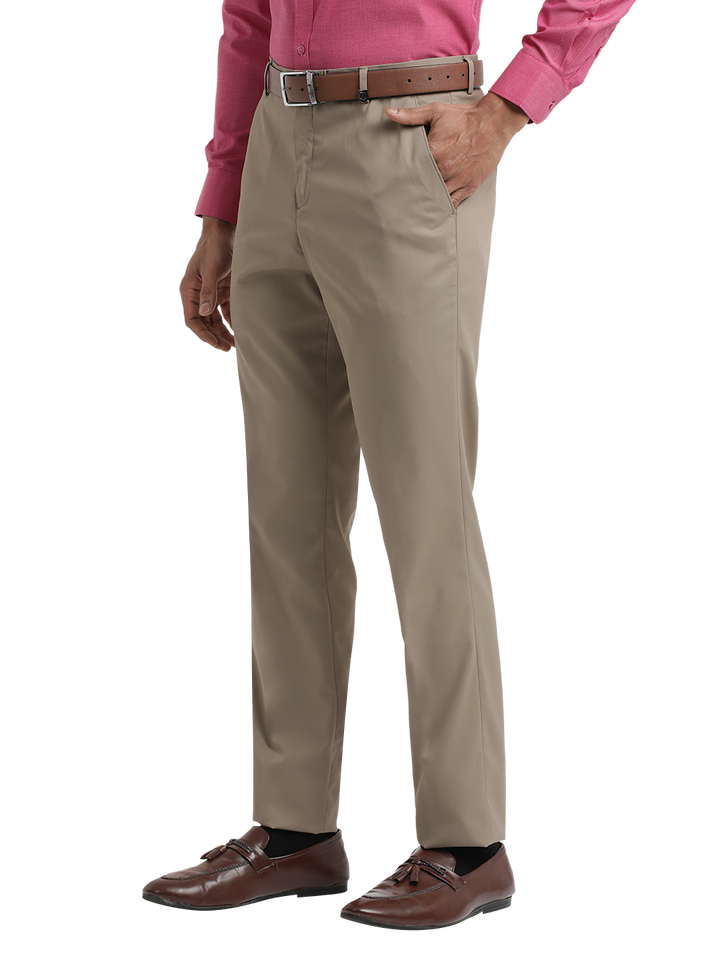 Khaki Micro Dobby Formal Trousers