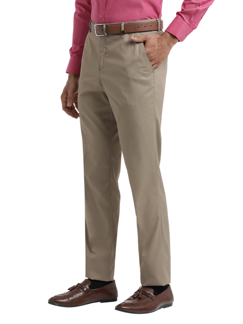 Khaki Micro Dobby Formal Trousers