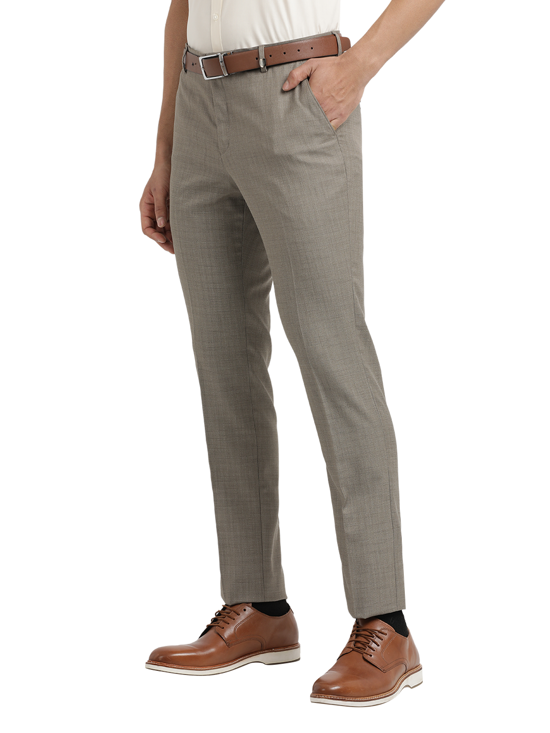 Khaki YD Dobby Formal Trousers