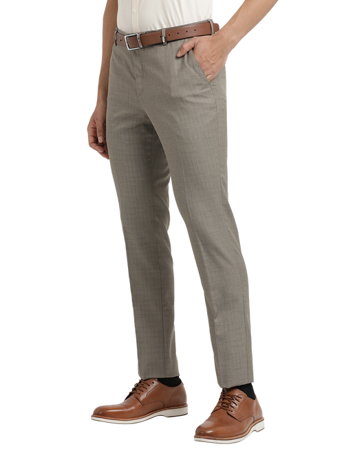 Khaki YD Dobby Formal Trousers