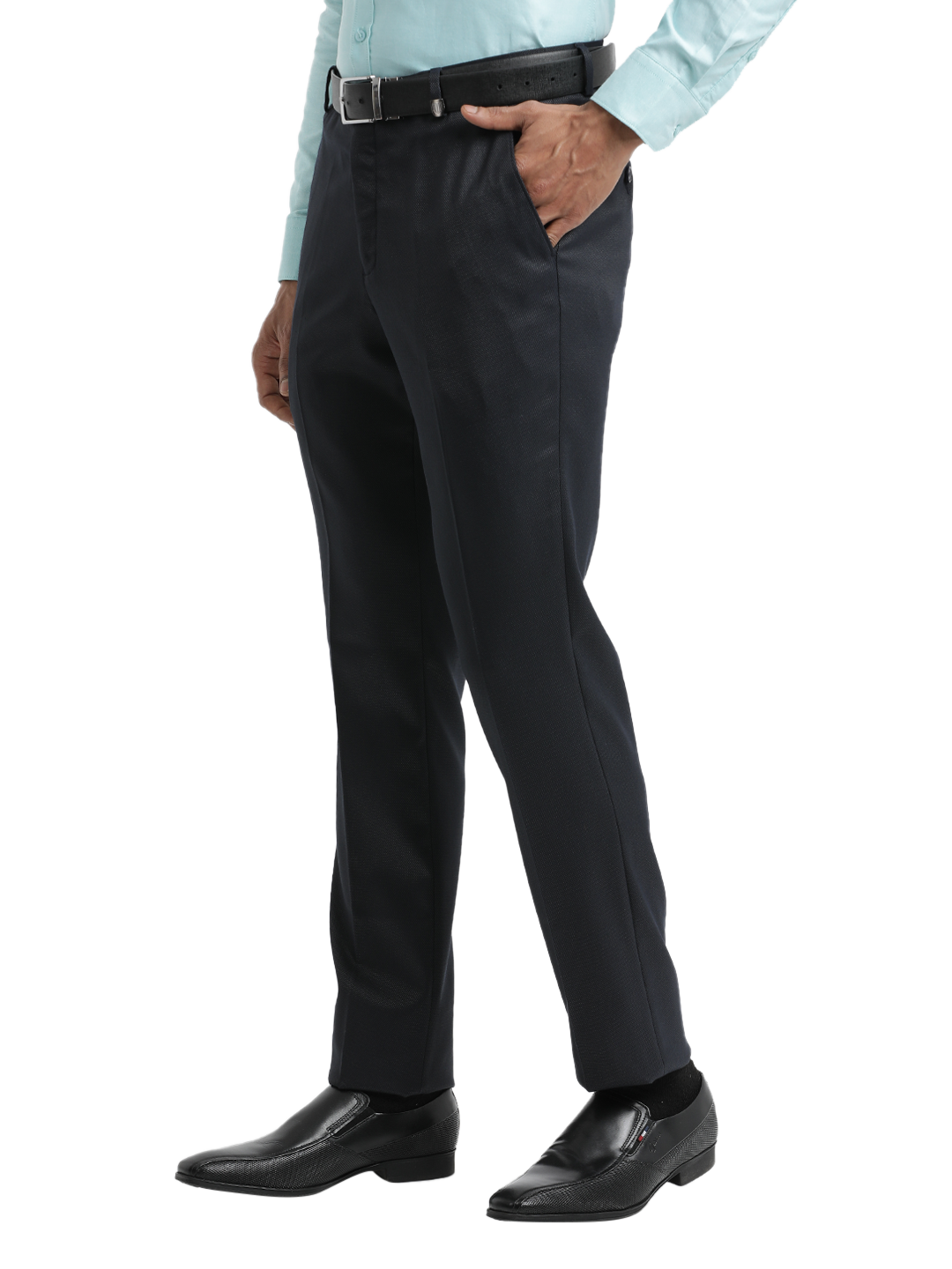 Navy YD Dobby Formal Trousers