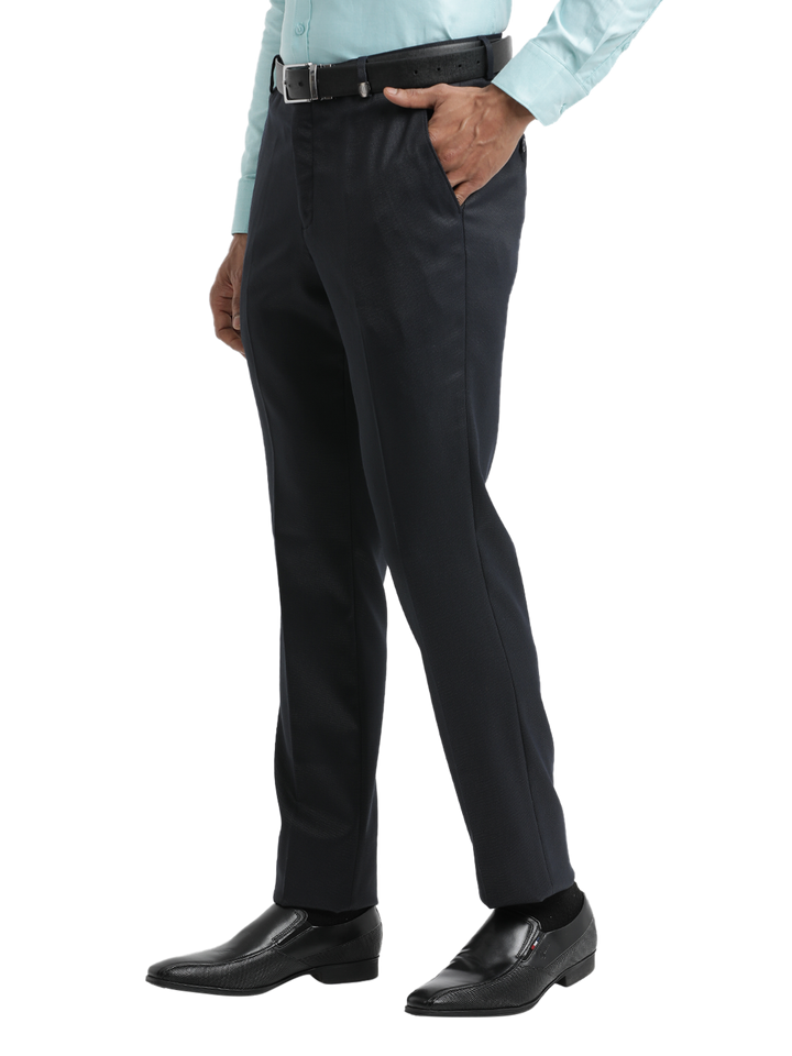 Navy YD Dobby Formal Trousers