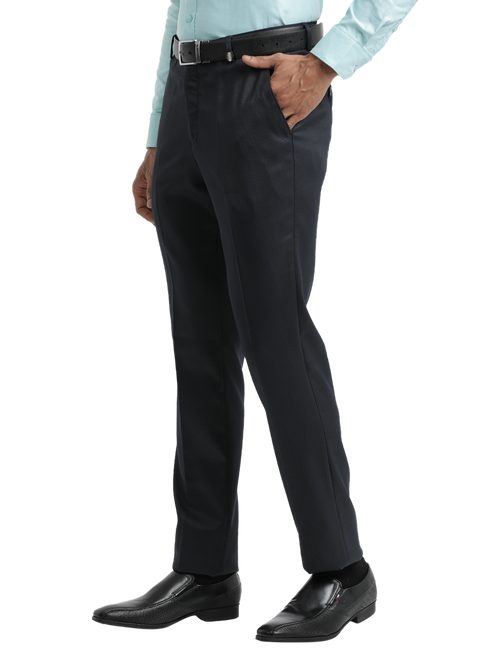 Navy YD Dobby Formal Trousers