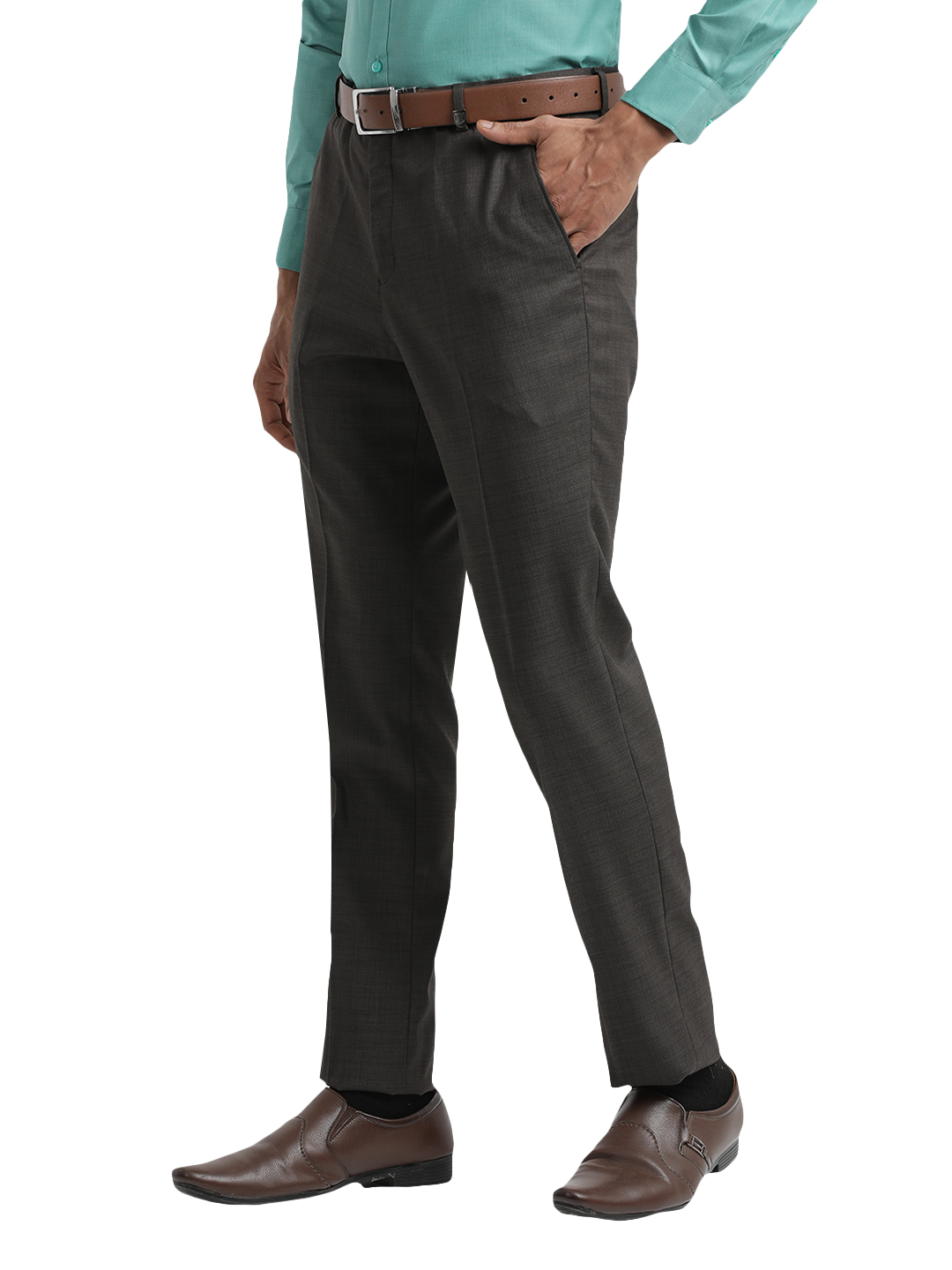 Coffee YD Dobby Formal Trousers