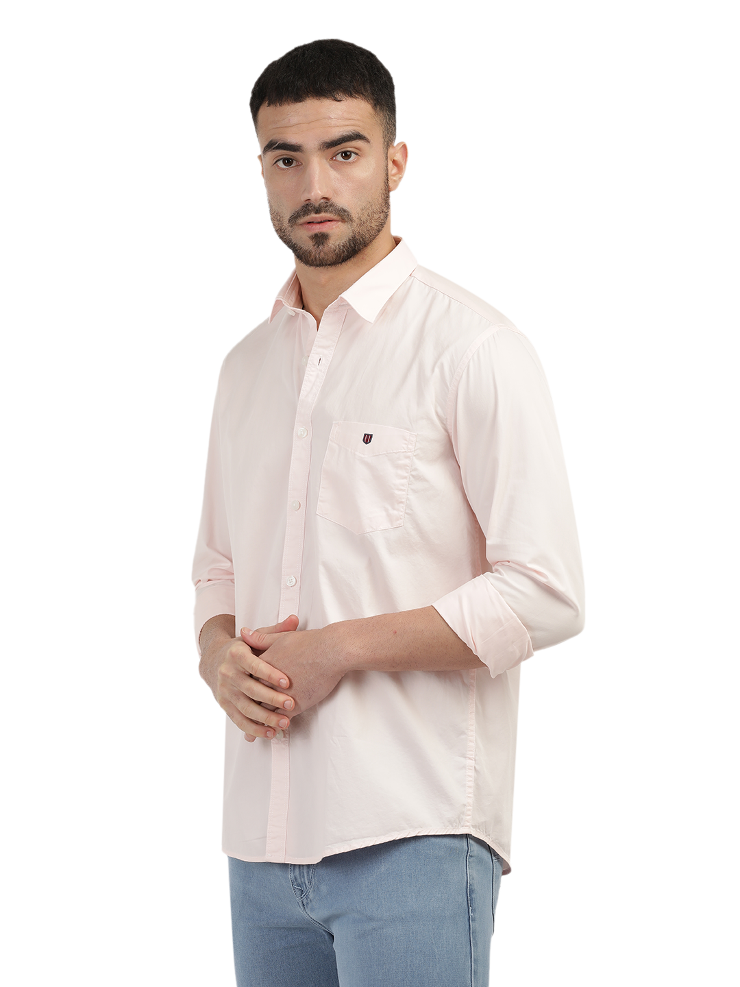 Light Pink Twill Solid Shirt