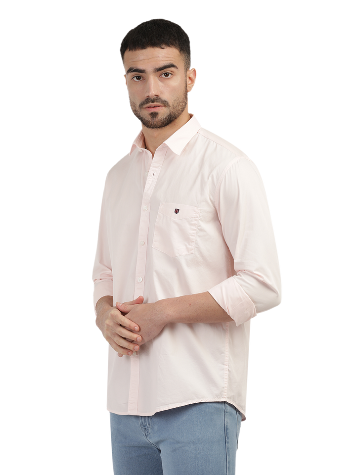 Light Pink Twill Solid Shirt