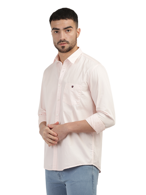 Light Pink Twill Solid Shirt