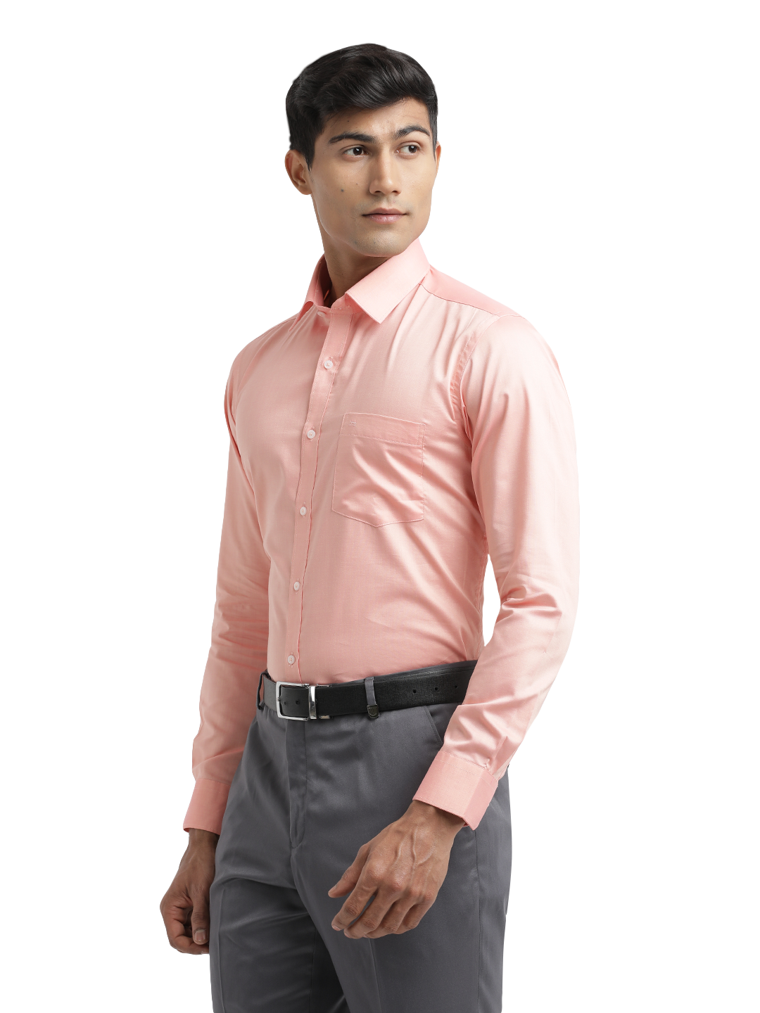 Peach Micro Oxford Solid Shirt