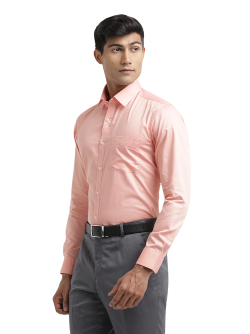 Peach Micro Oxford Solid Shirt