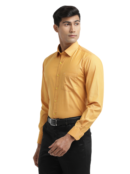 Mustard Fil-a-Fil Solid Shirt