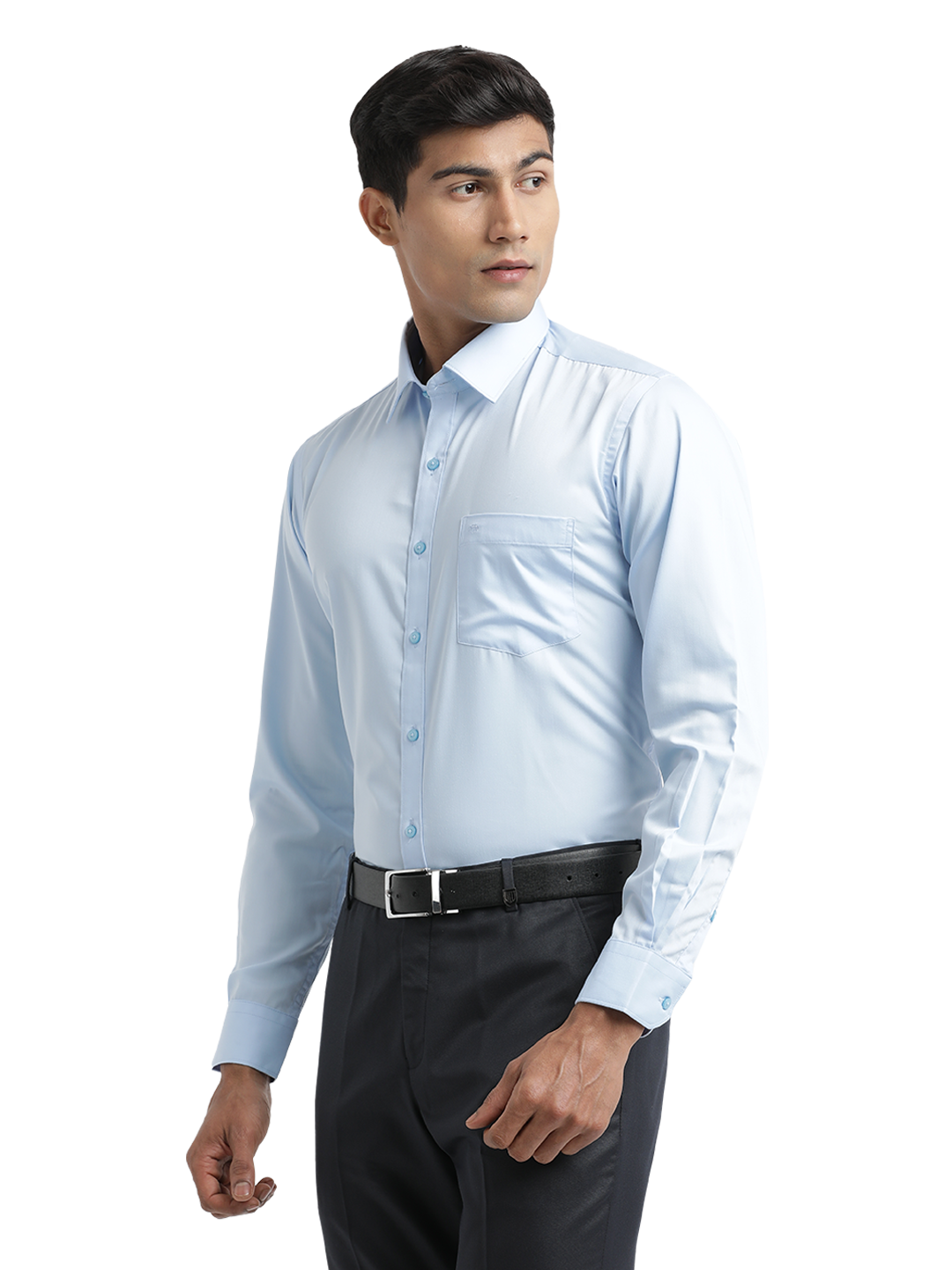 Light Blue Twill Wrinkle Free Solid Shirt