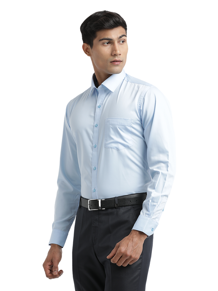 Light Blue Twill Wrinkle Free Solid Shirt