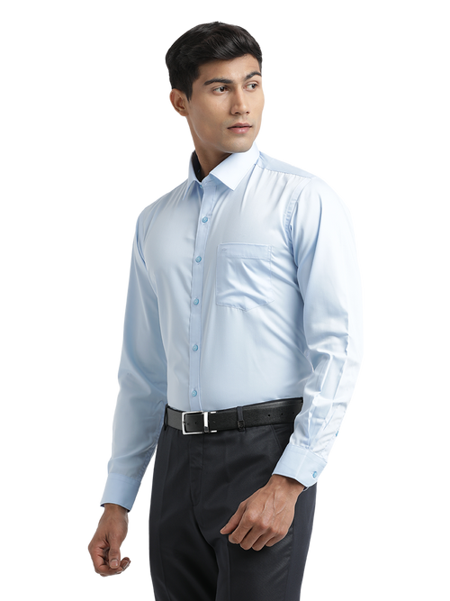 Light Blue Twill Wrinkle Free Solid Shirt