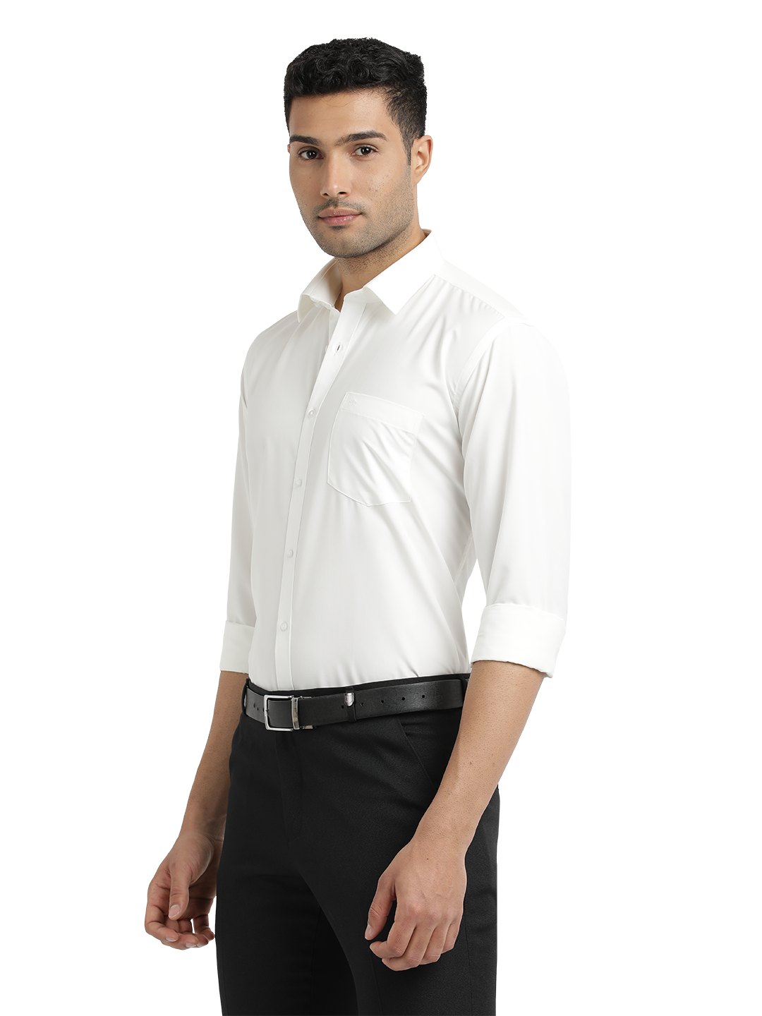 White Solid Formal Shirt