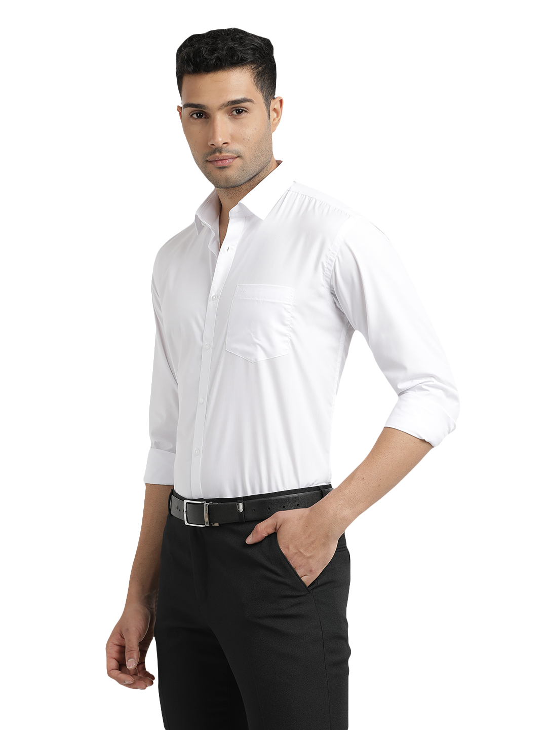 White Solid Formal Shirt