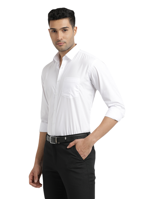 White Solid Formal Shirt