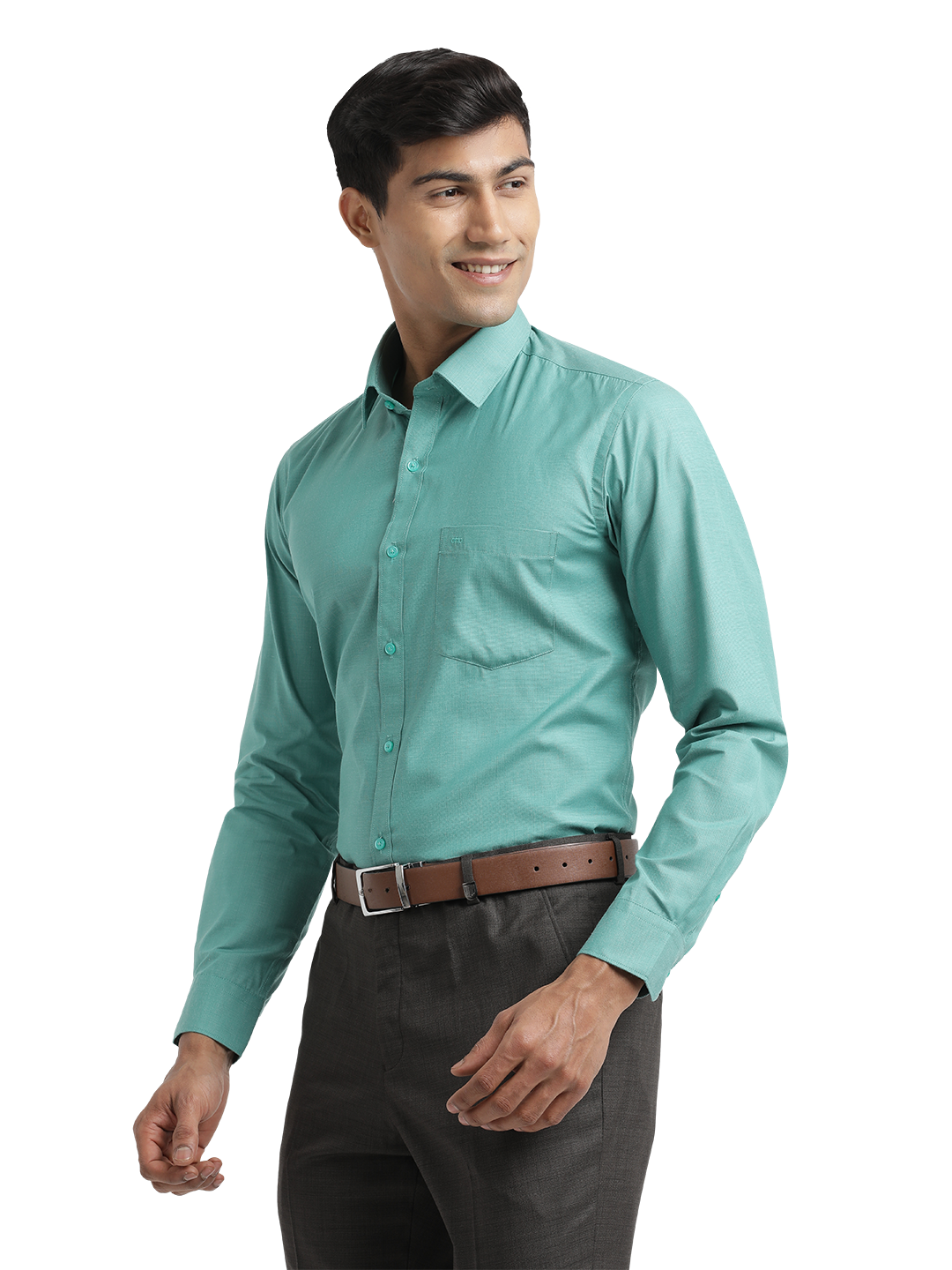 Aqua Green Fil-a-Fil Solid Shirt