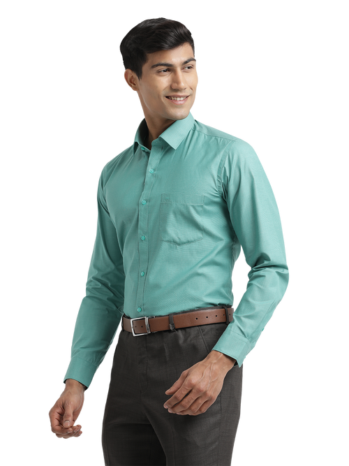 Aqua Green Fil-a-Fil Solid Shirt