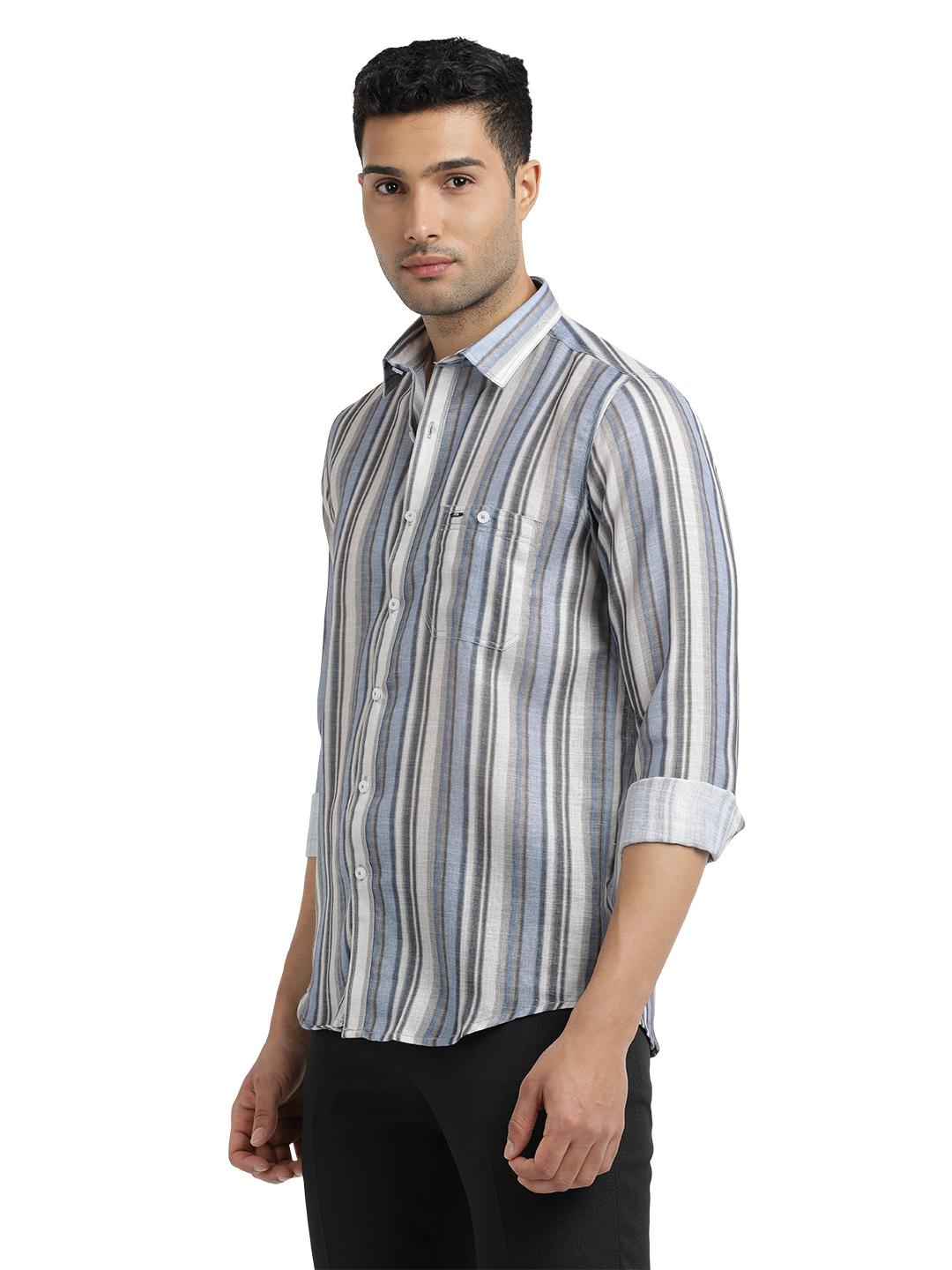 Blue Stripes Semi Casual Shirt